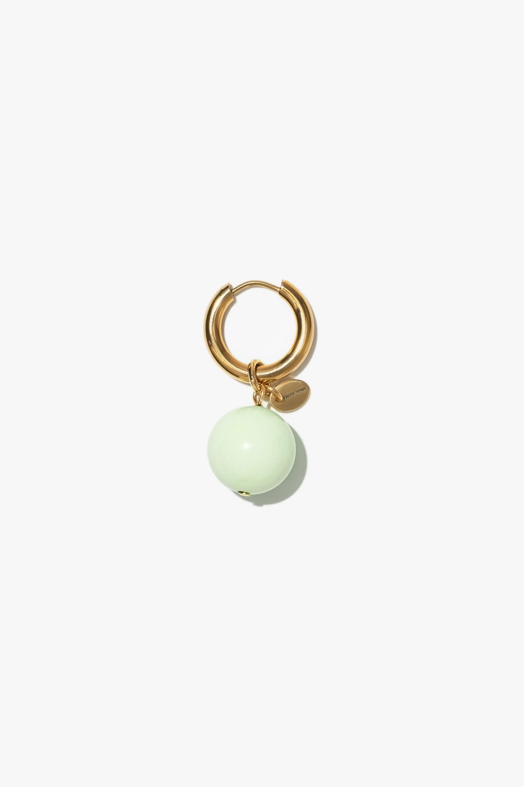 Mono-boucle d'oreille MEADOW menthe avec fermoirs dorés