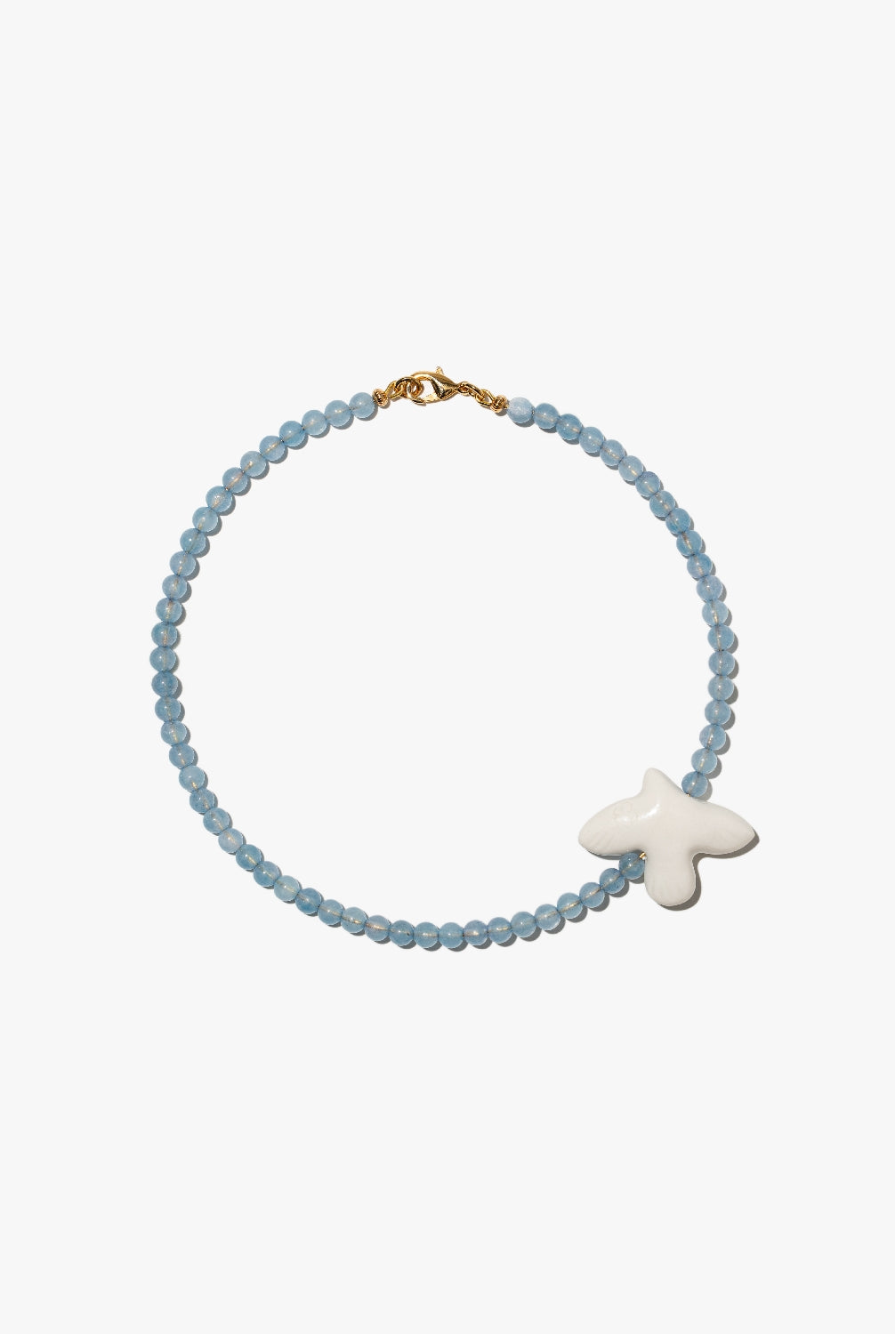MYRNI necklace with aquamarine and a bird