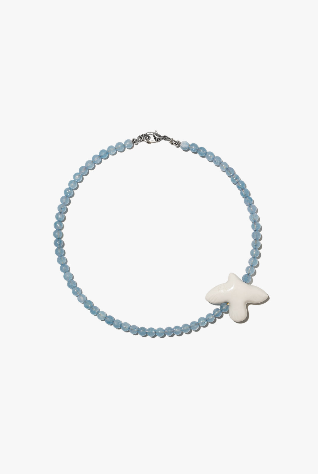 MYRNI necklace with aquamarine and a bird