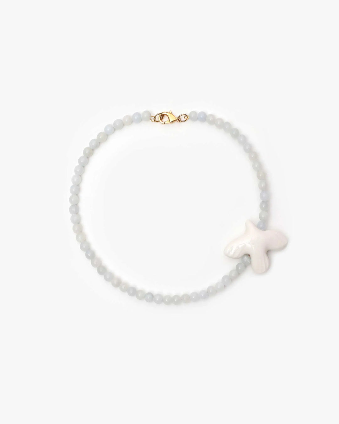 Кольє MYRNI з блакитним кварцем та пташкою