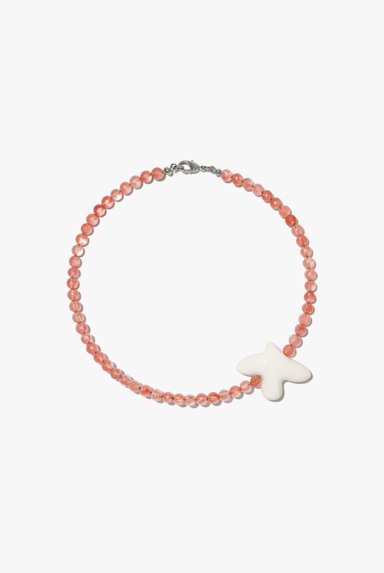 MYRNI necklace with chalcedony and bird