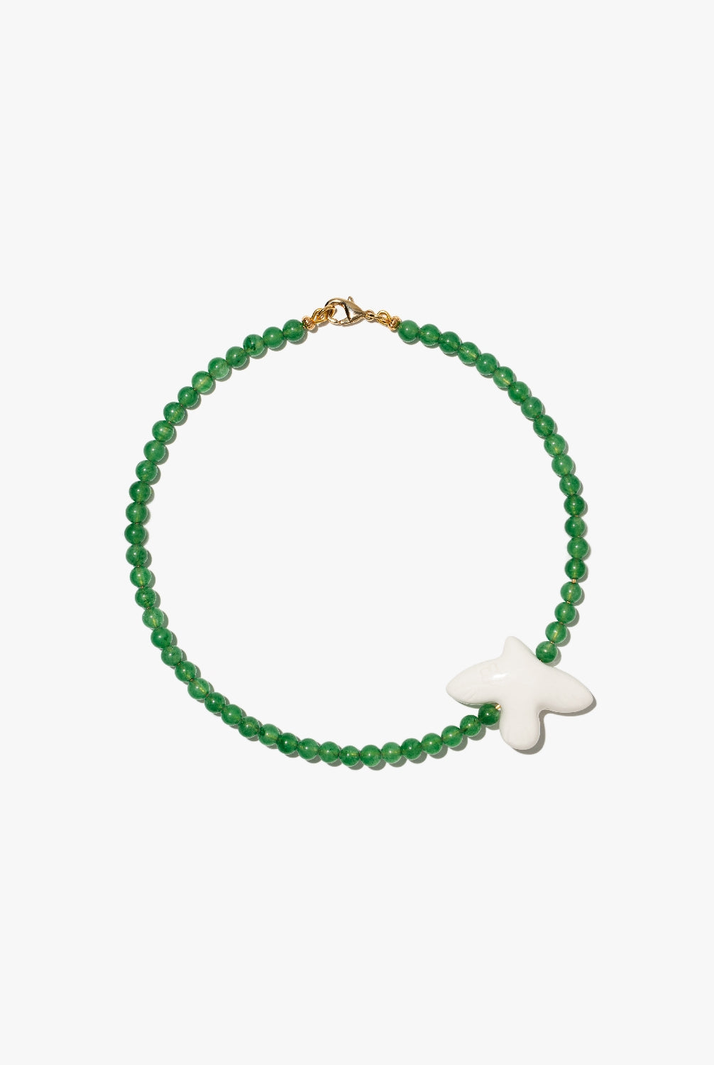 MYRNI necklace with jade and bird