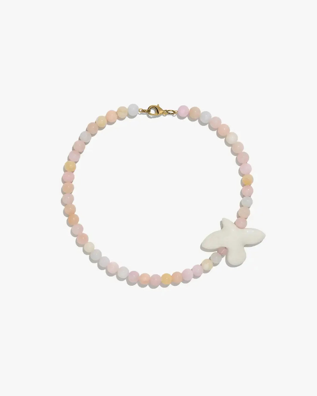 Кольє MYRNI з різнокольоровим кварцем і пташкою