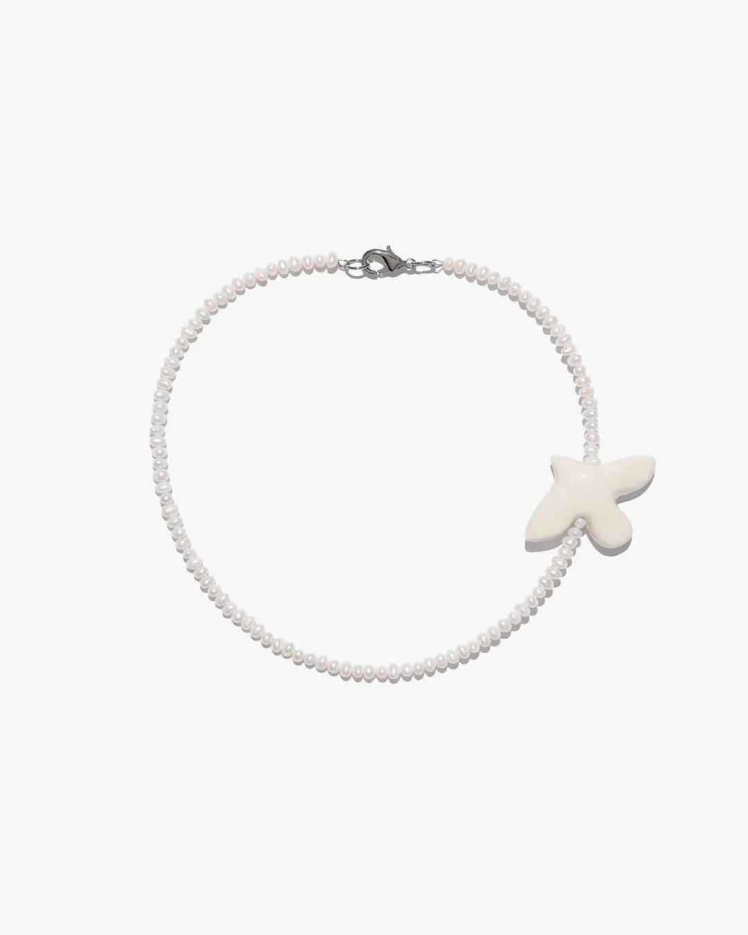 Кольє MYRNI з малими перлинами та пташкою