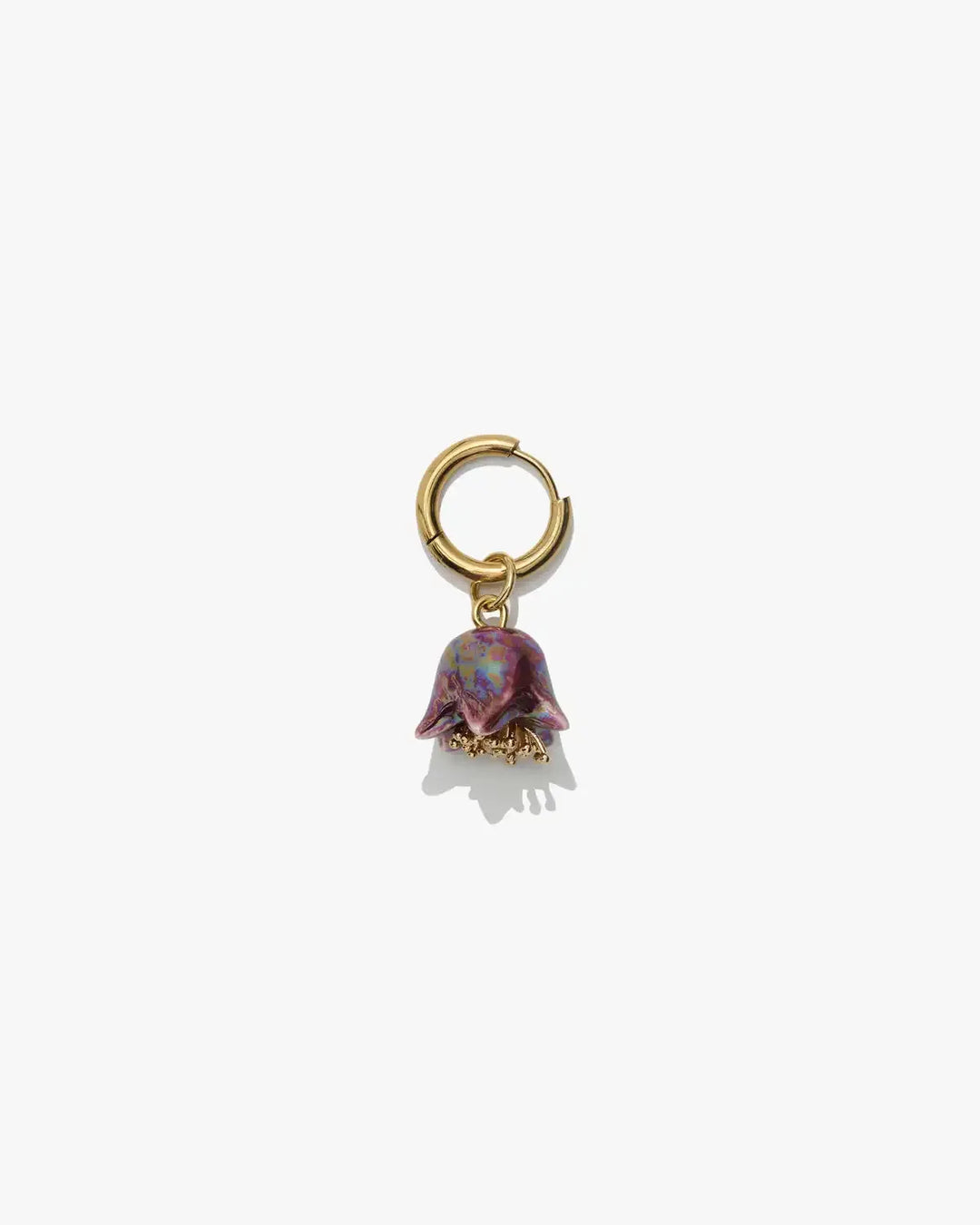 Polysk Small Bellflower Burgundy Single Earring