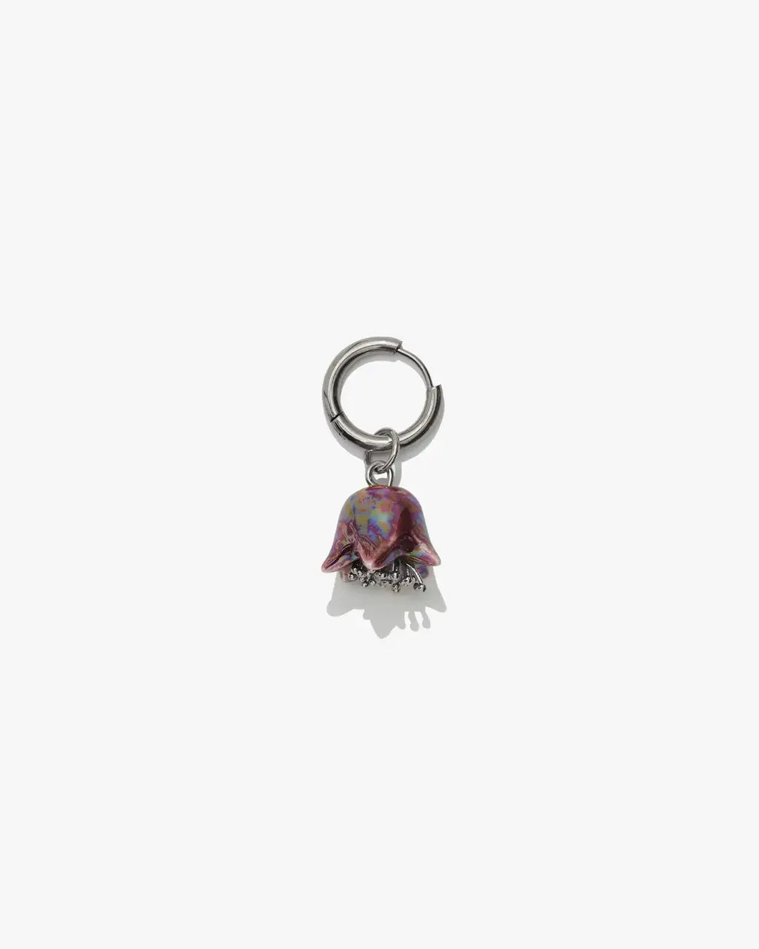 Polysk Small Bellflower Burgundy Single Earring