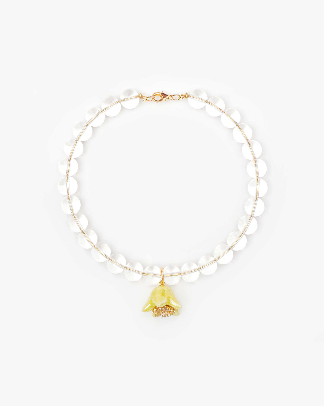 Кольє POLYSK з кришталем та жовтим великим дзвоном