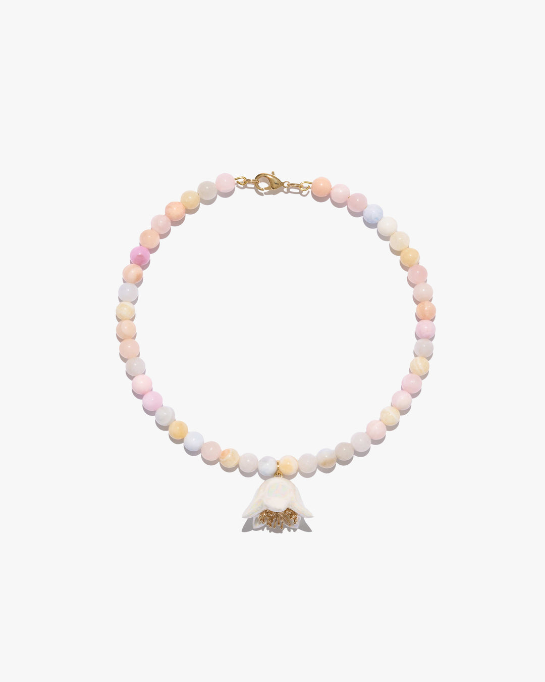 Кольє POLYSK з різнокольоровим кварцем та білим дзвоном