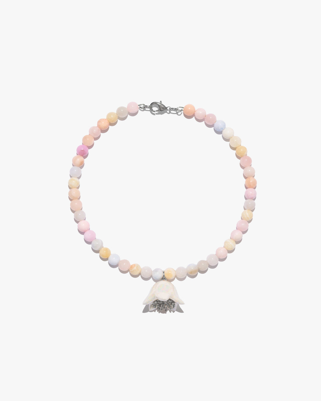 Кольє POLYSK з різнокольоровим кварцем та білим дзвоном