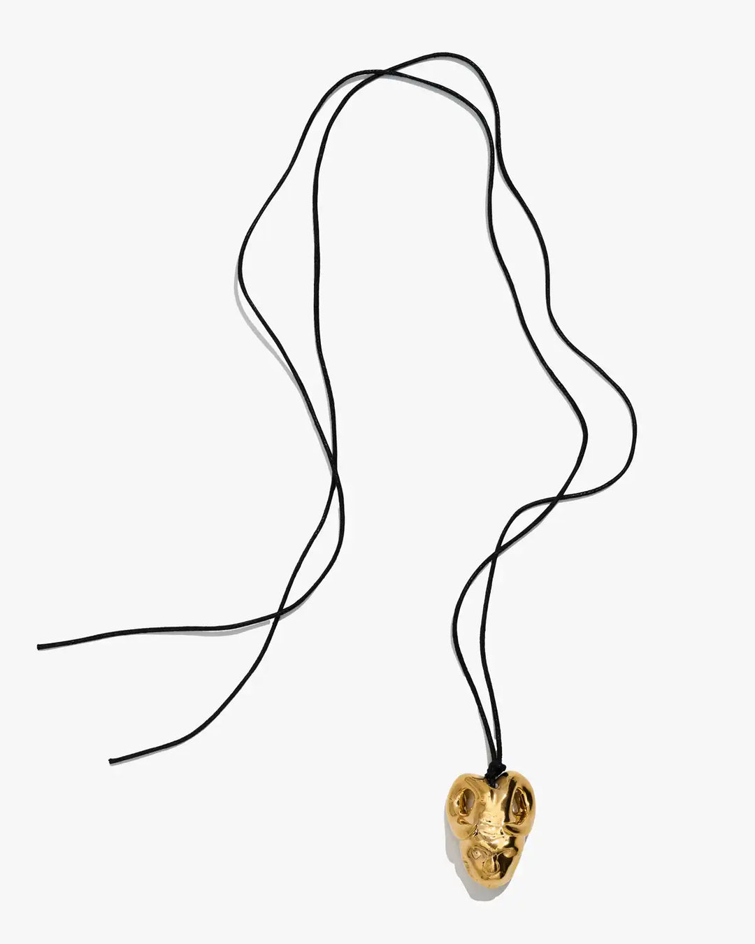 Pamfir Small Gold-Coated Mask Pendant