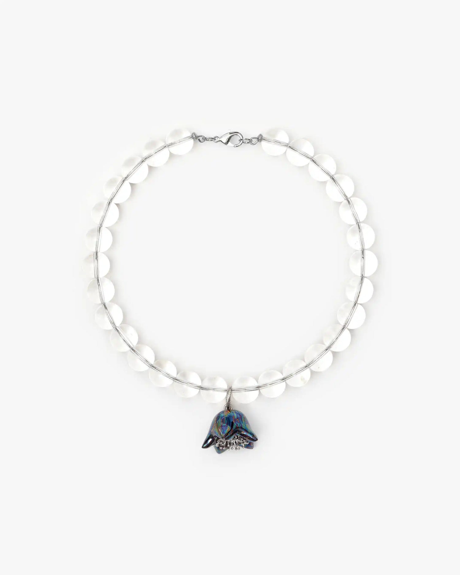 Polysk Necklace with Crystal and Blue Bellflower