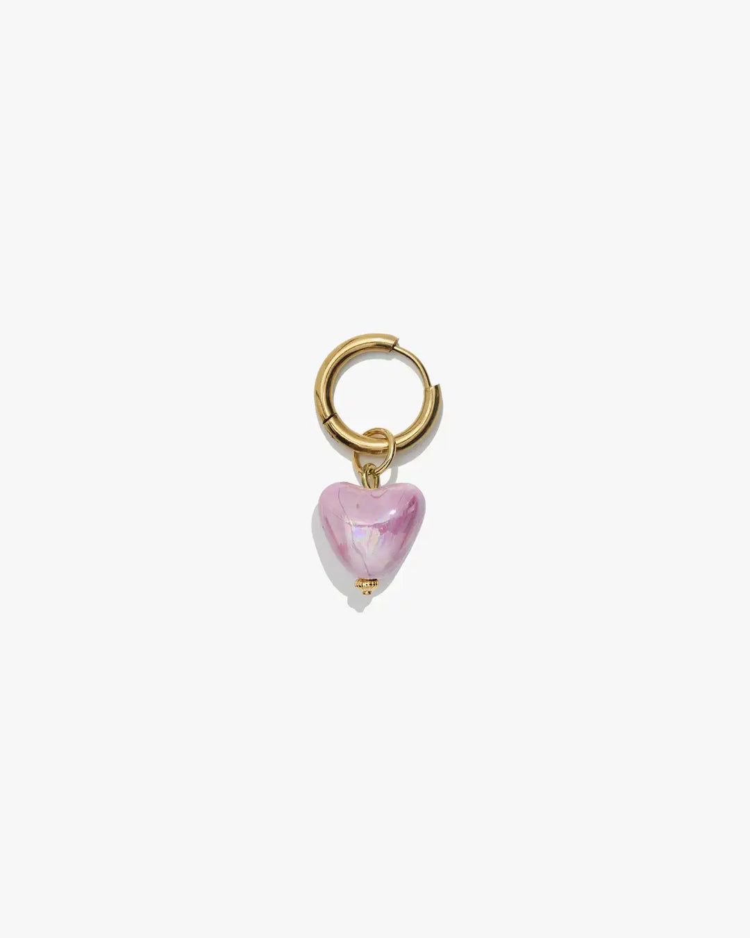 SKARB single earring with a small lilac heart