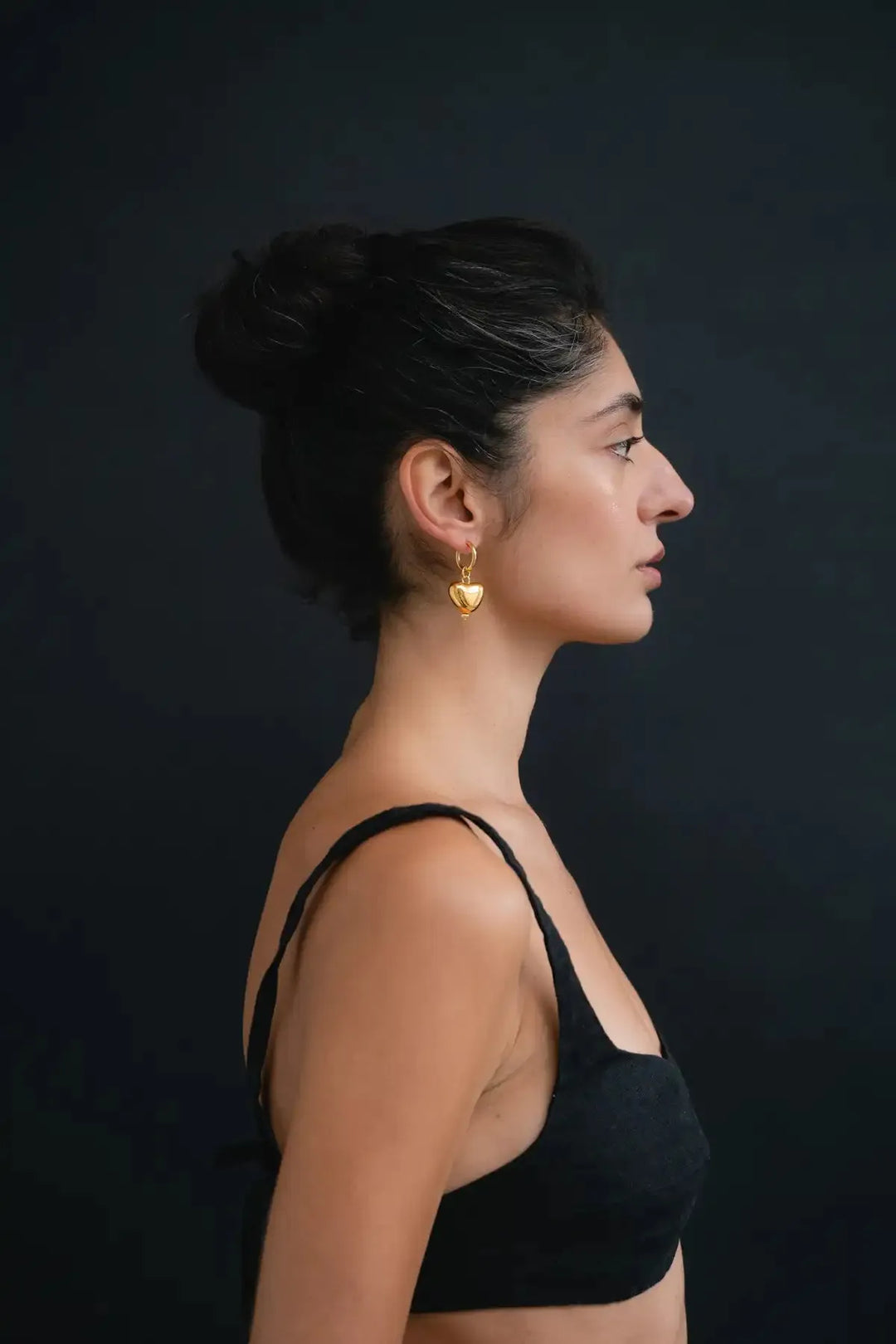 Skarb Gold-Coated Heart Single Earring