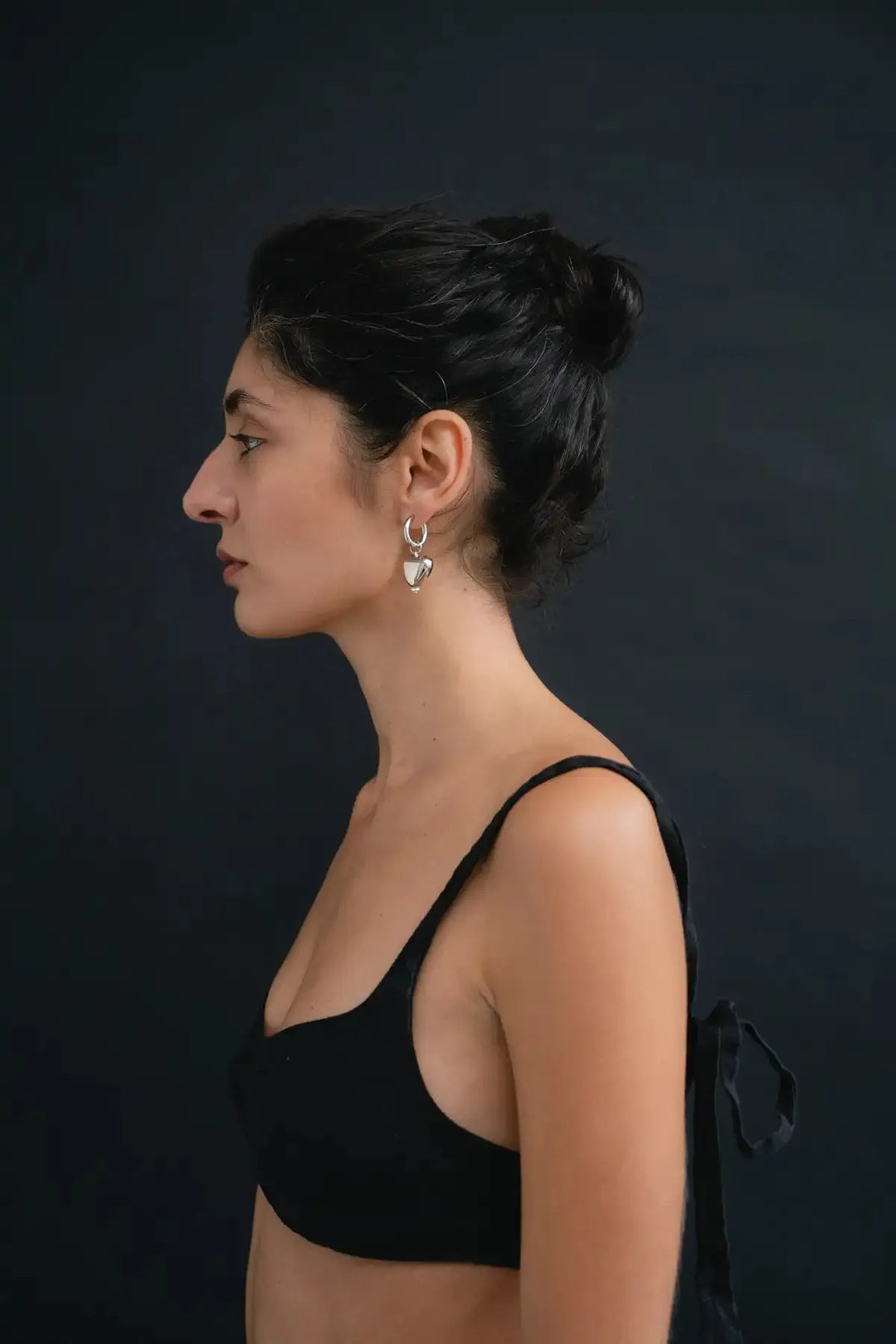 SKARB single earring with platinum heart