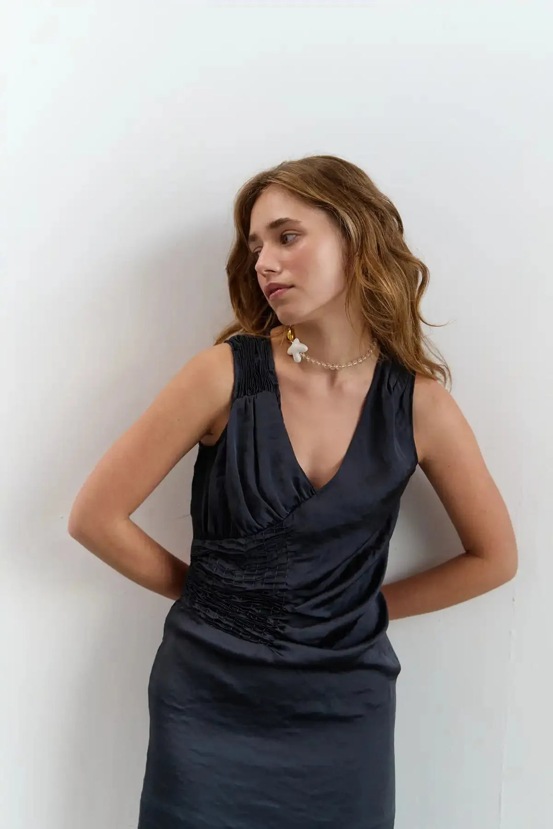 Кольє SKARB з кришталем, золотим серцем і пташкою