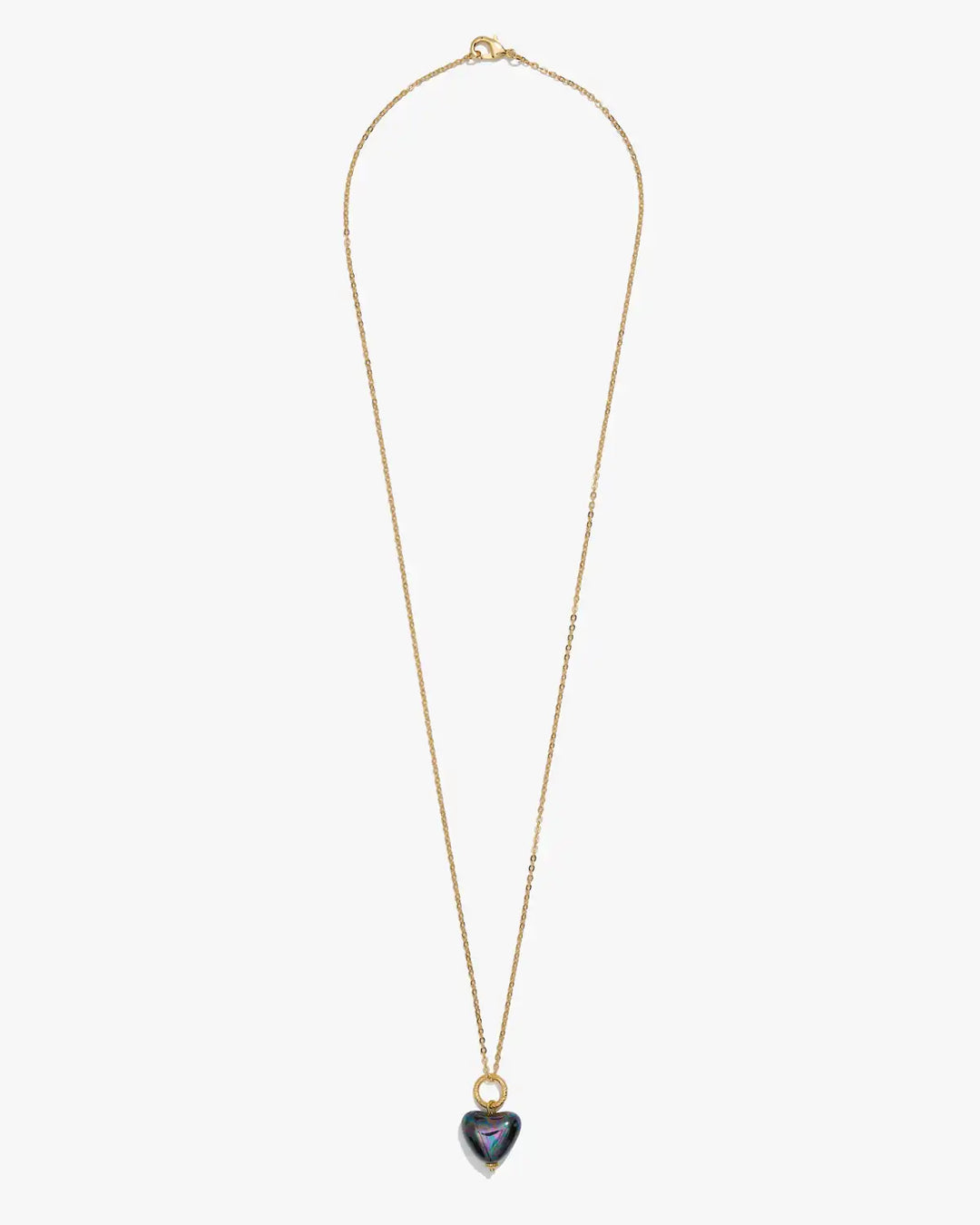 SKARB pendant with a small black heart on a chain