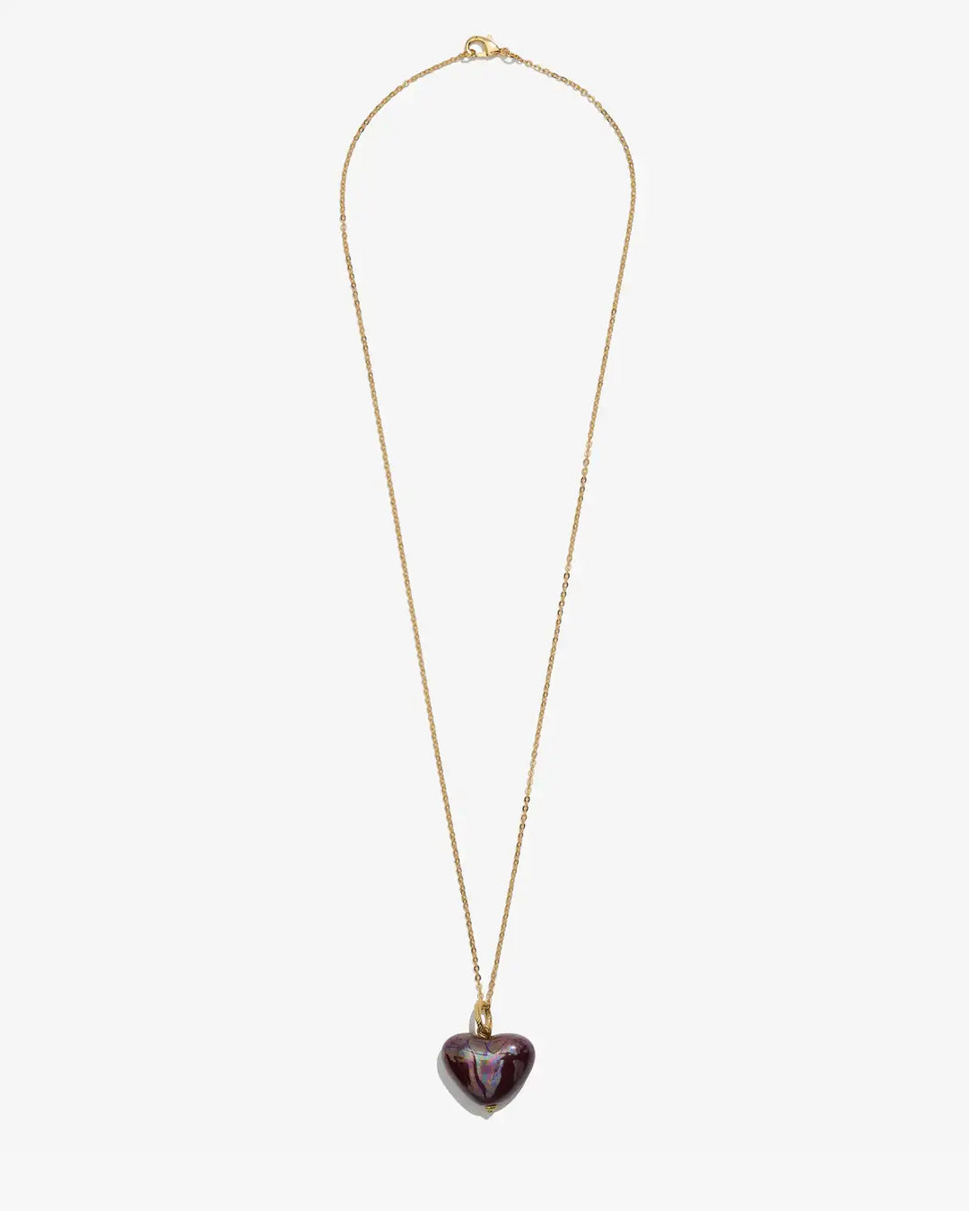 SKARB pendant with a burgundy heart on a chain