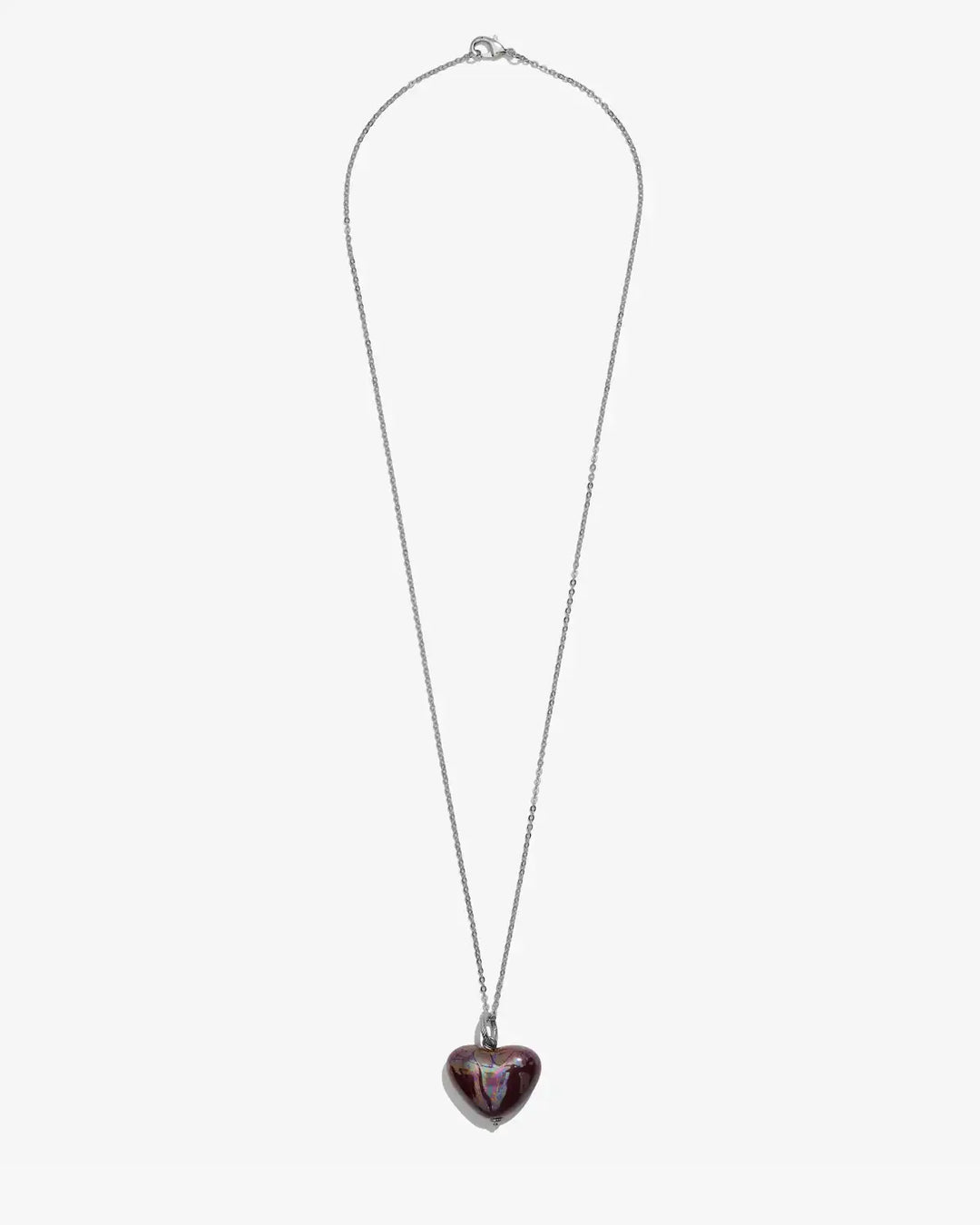 SKARB pendant with a burgundy heart on a chain