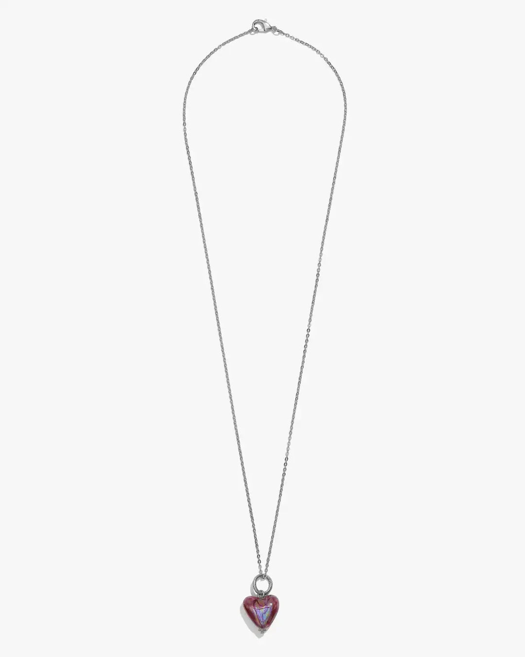 SKARB pendant with a small burgundy heart on a chain