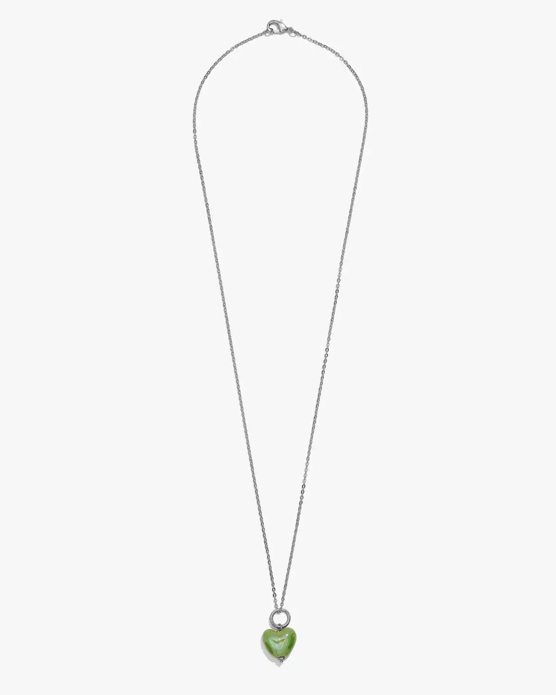 SKARB pendant with a small green heart on a chain