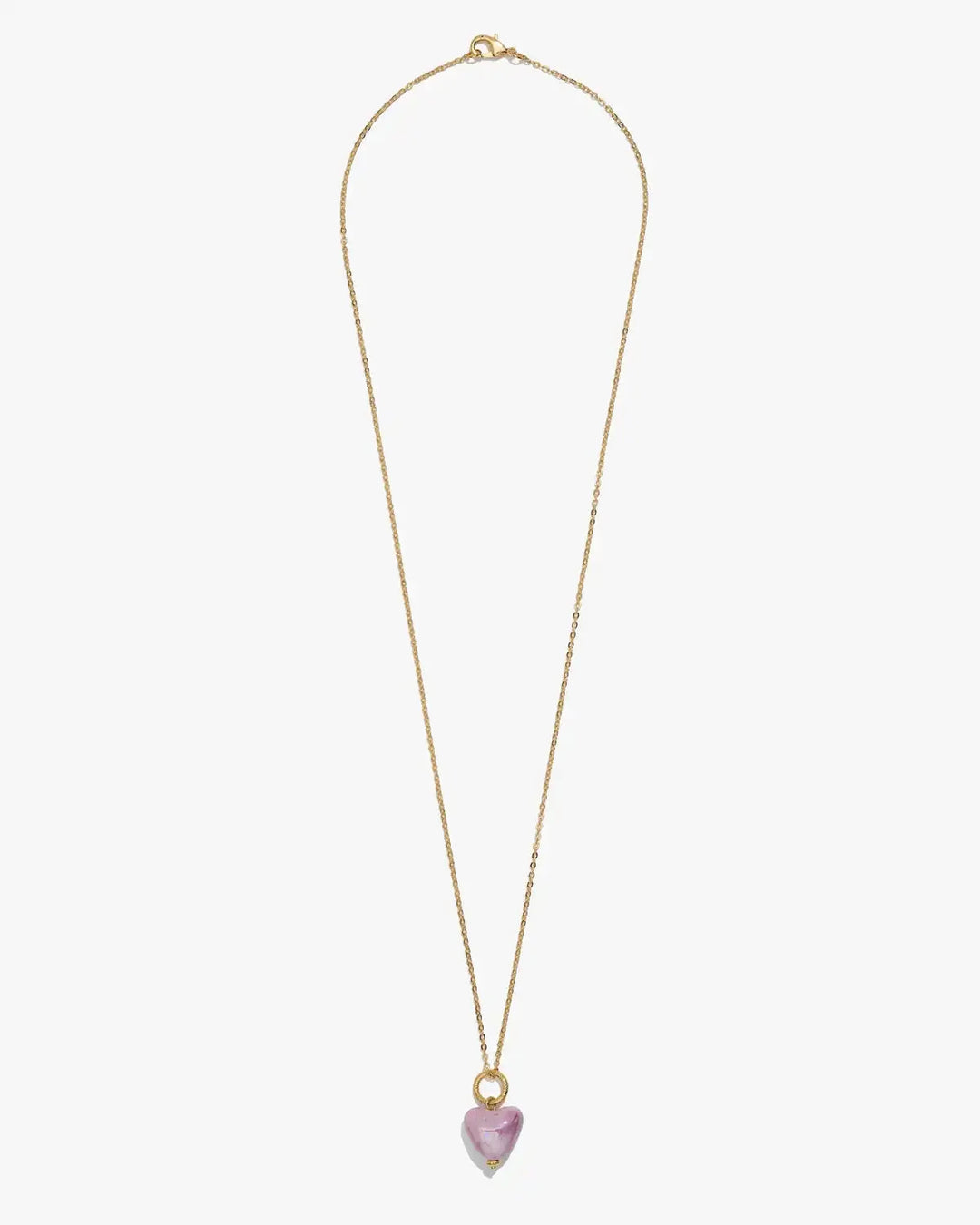 SKARB pendant with a small lilac heart on a chain