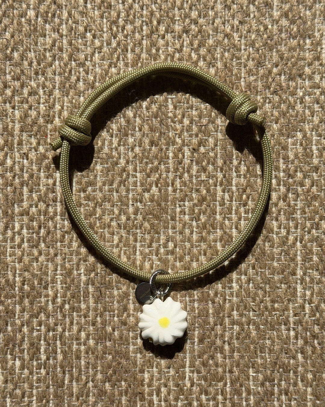 CAMOMILE dog pendant with a beige cord