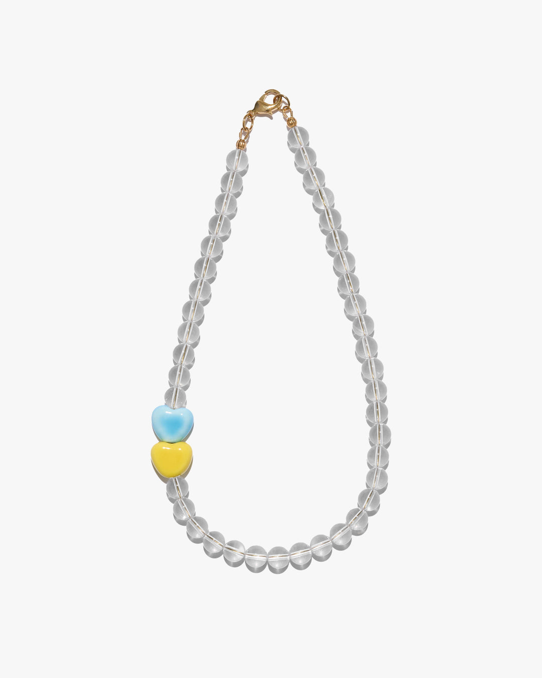 Кольє FREEDOM з кришталем, жовтим та блакитним серцем