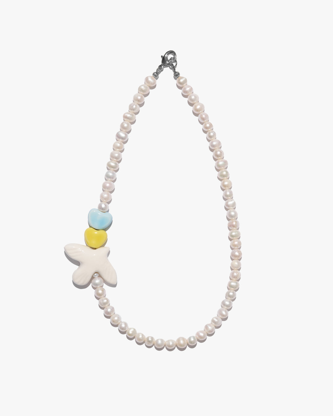 Кольє FREEDOM з пташкою, жовтим та блакитним серцем