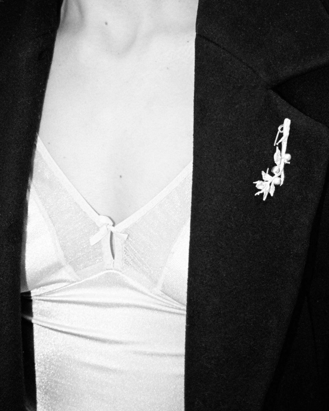 Vita Blackthorn Branch Silver Brooch 