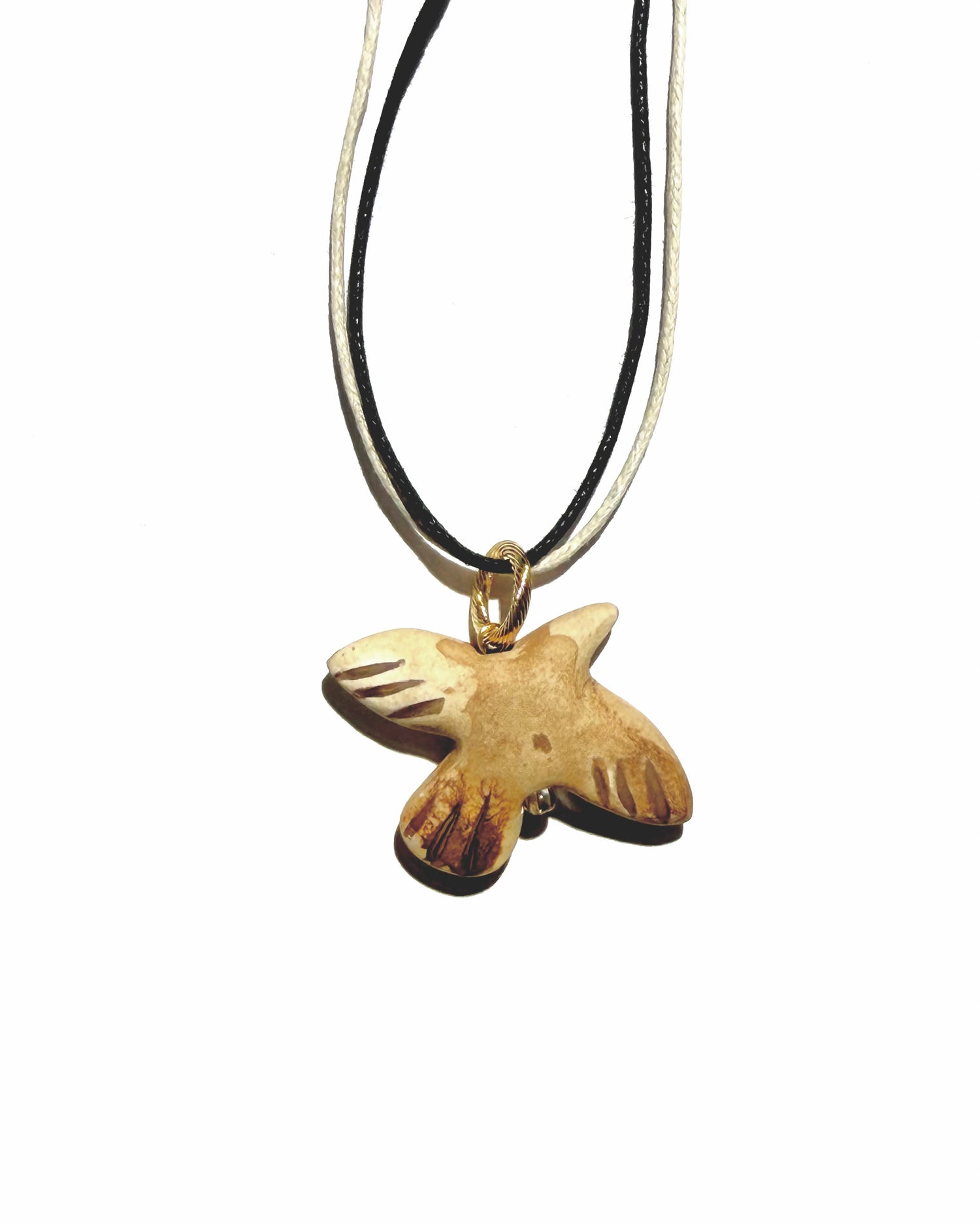 MYRNI WABI-SABI Pendant with Milk-Fired Ceramic Bird on a Cord