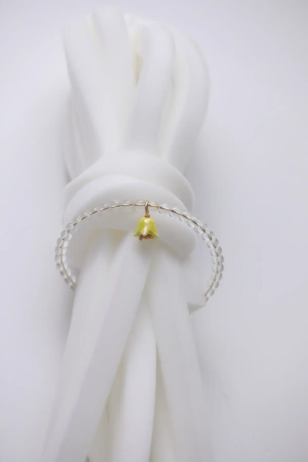 Polysk Necklace with Crystal and Small Yellow Bellflower