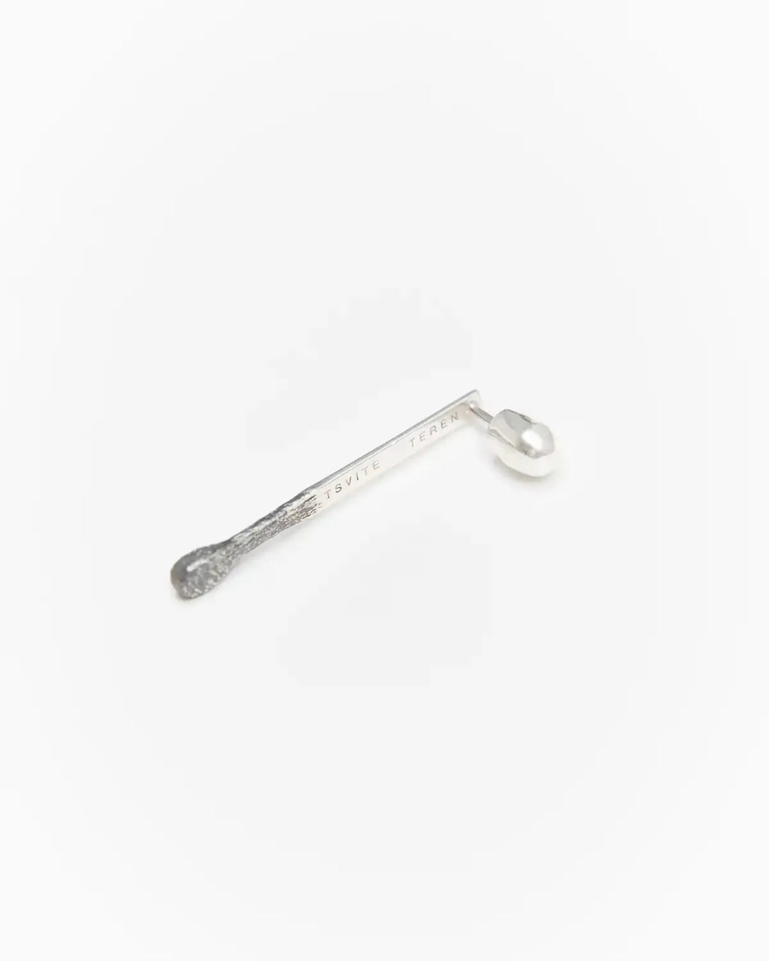 6.674 Earring in Long Silver Matchstick Shape