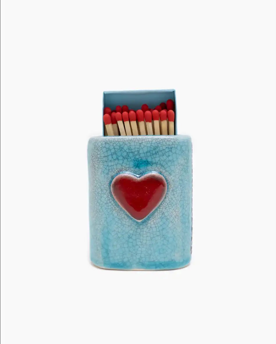 Блакитна керамічна коробочка сірників із барельєфом ASSHA for TSVITE TEREN