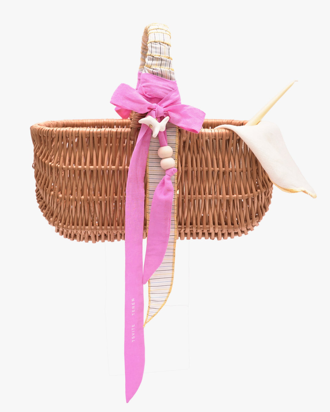 Великодній кошик KOLO великий з рожевими стрічками