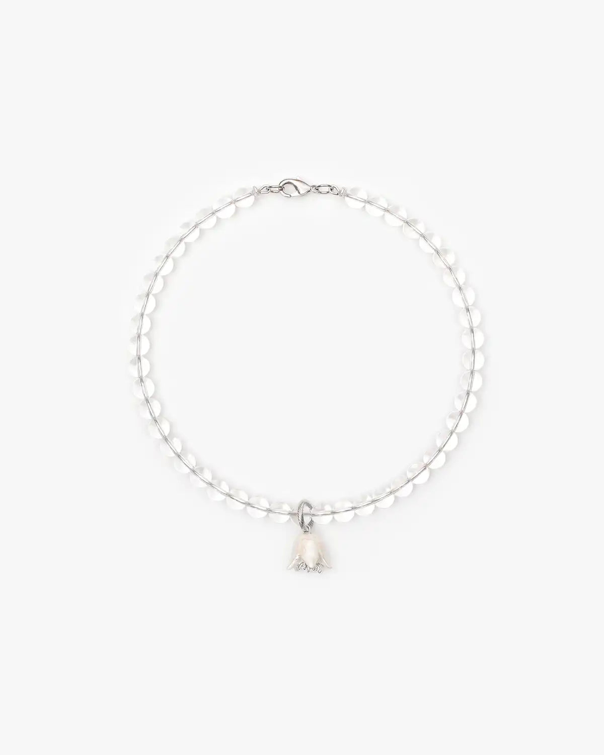 Polysk Necklace with Crystal and Small White Bellflower