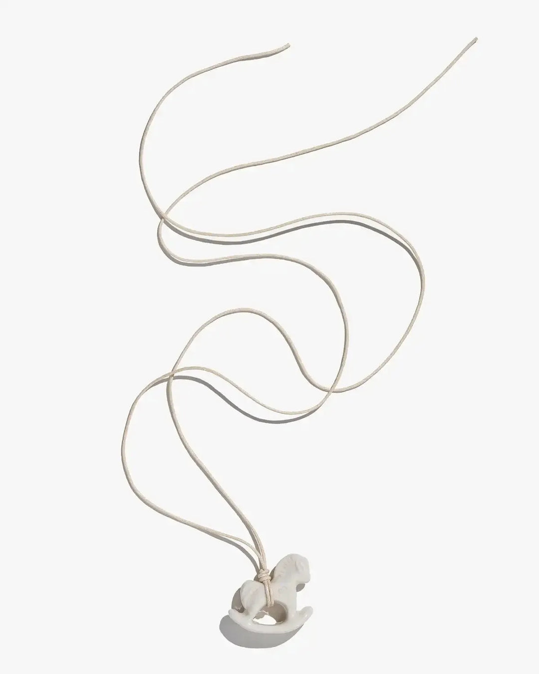 Liuli White Rocking Horse Pendant