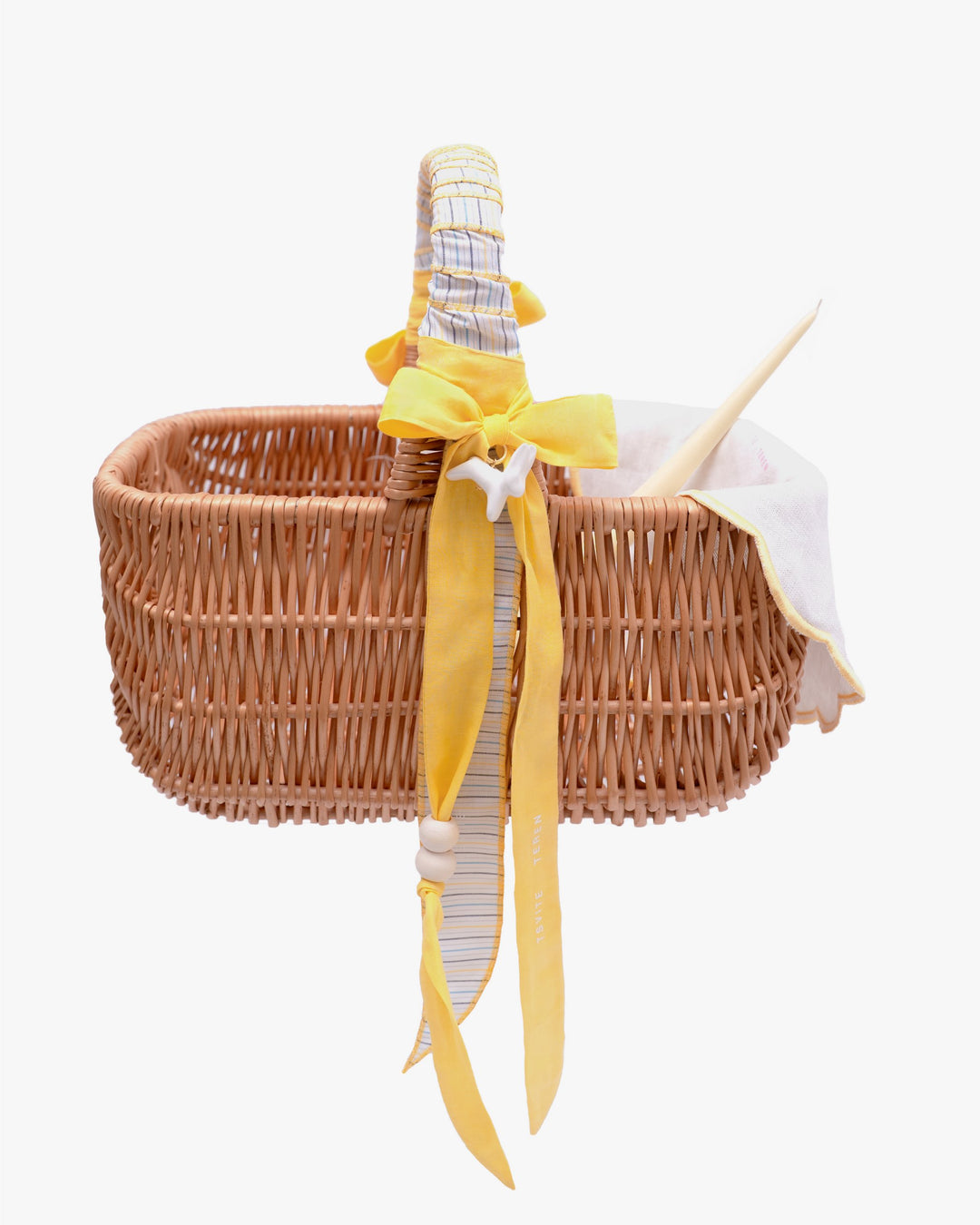 Великодній кошик KOLO великий з жовтими стрічками