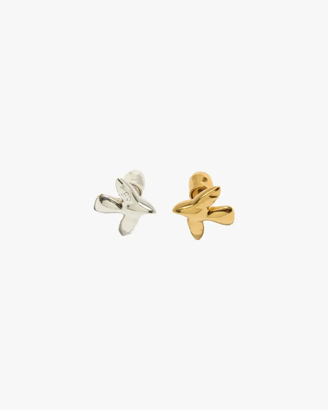 Era Earrings with Silver Bird and Gold-Plated Silver Bird