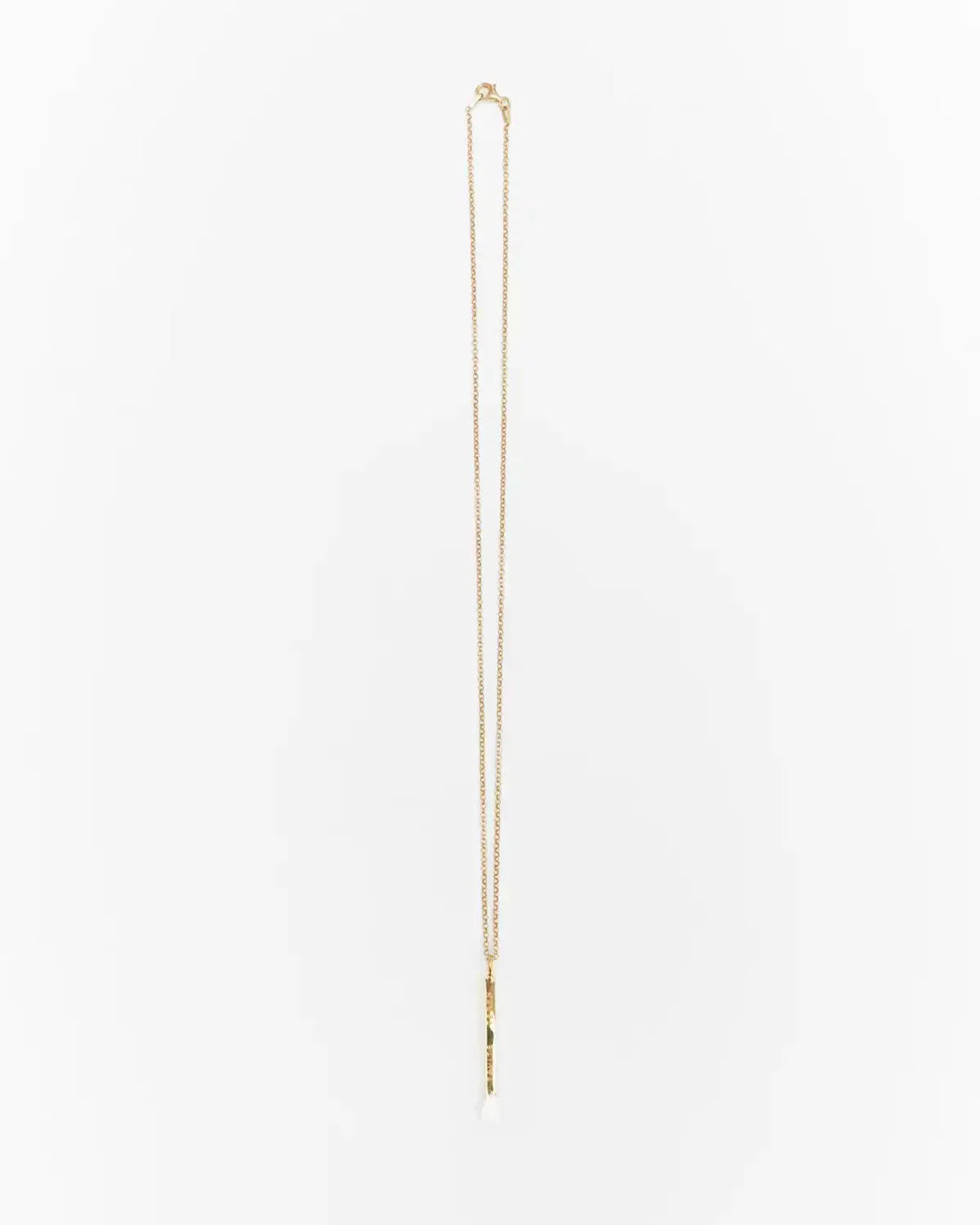 6.674 Gold-Plated Silver Matchstick Pendant with White Enamel