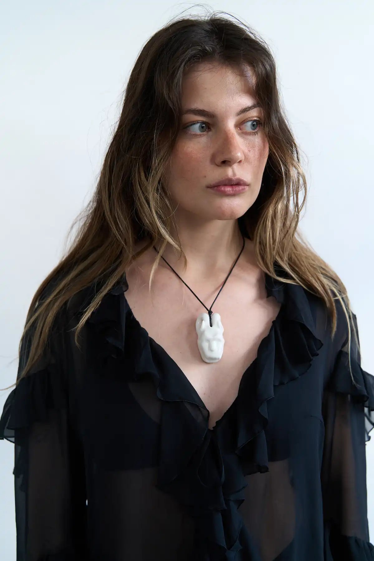 Pamfir White Mask Pendant