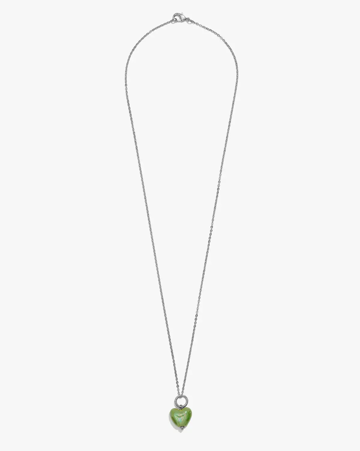 SKARB pendant with a small green heart on a chain