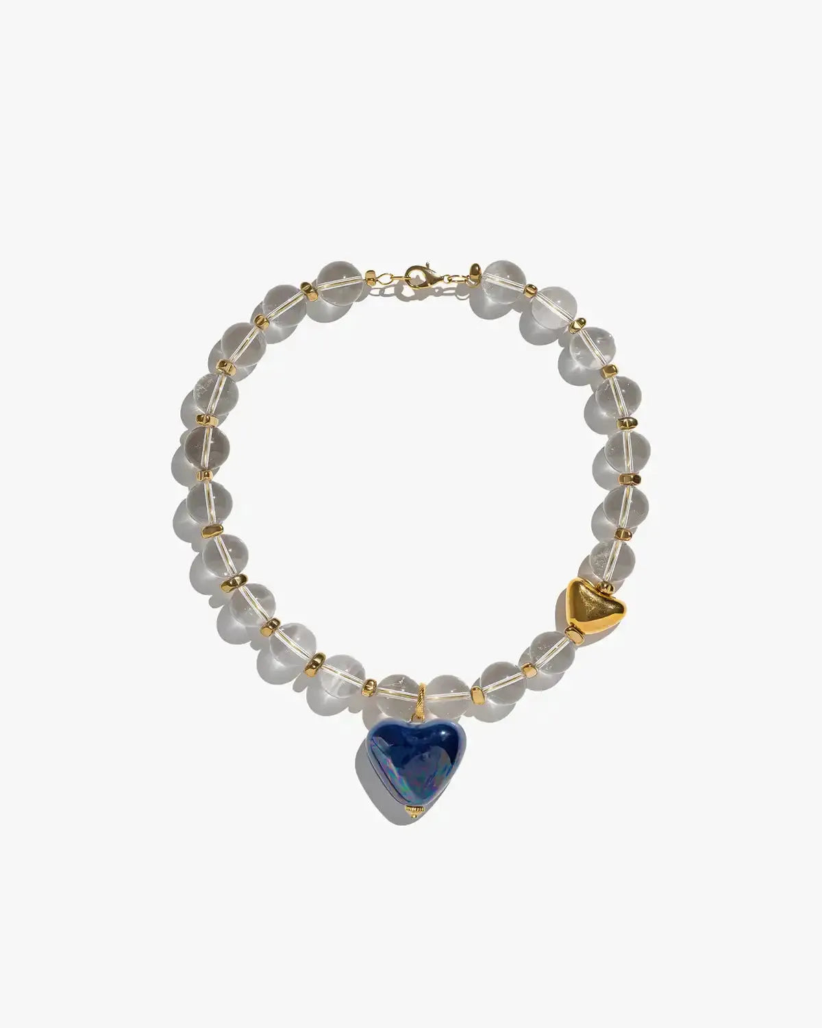 SKARB necklace with crystal and blue heart