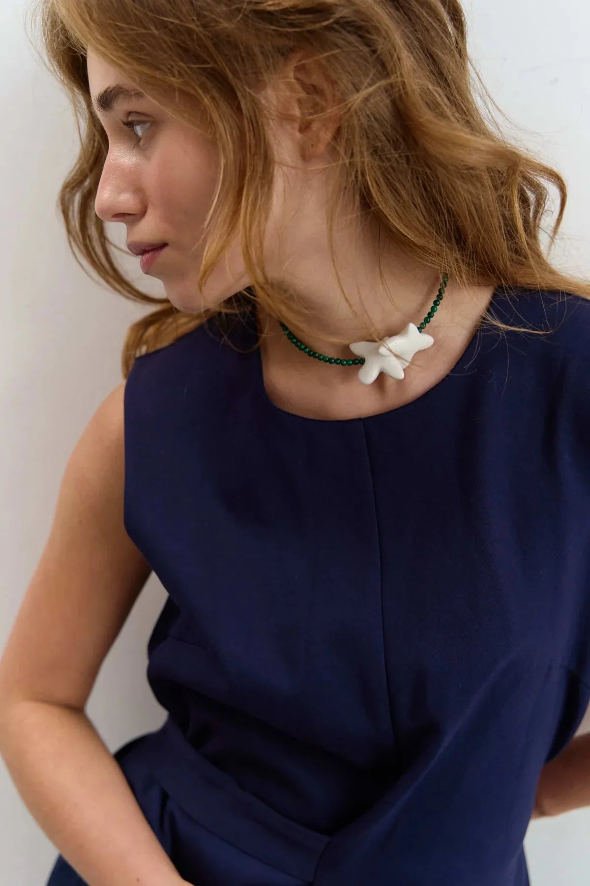 Myrni Necklace with Small Malachite and Birds