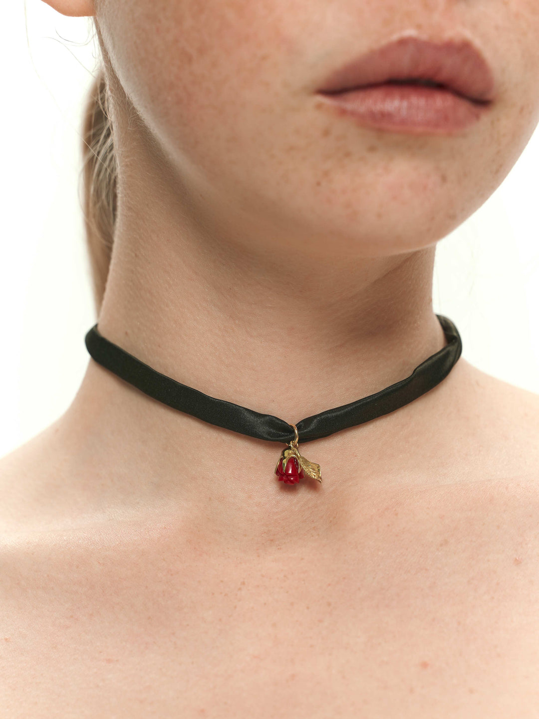 ROSARIUM red gold-plated pendant with ribbons