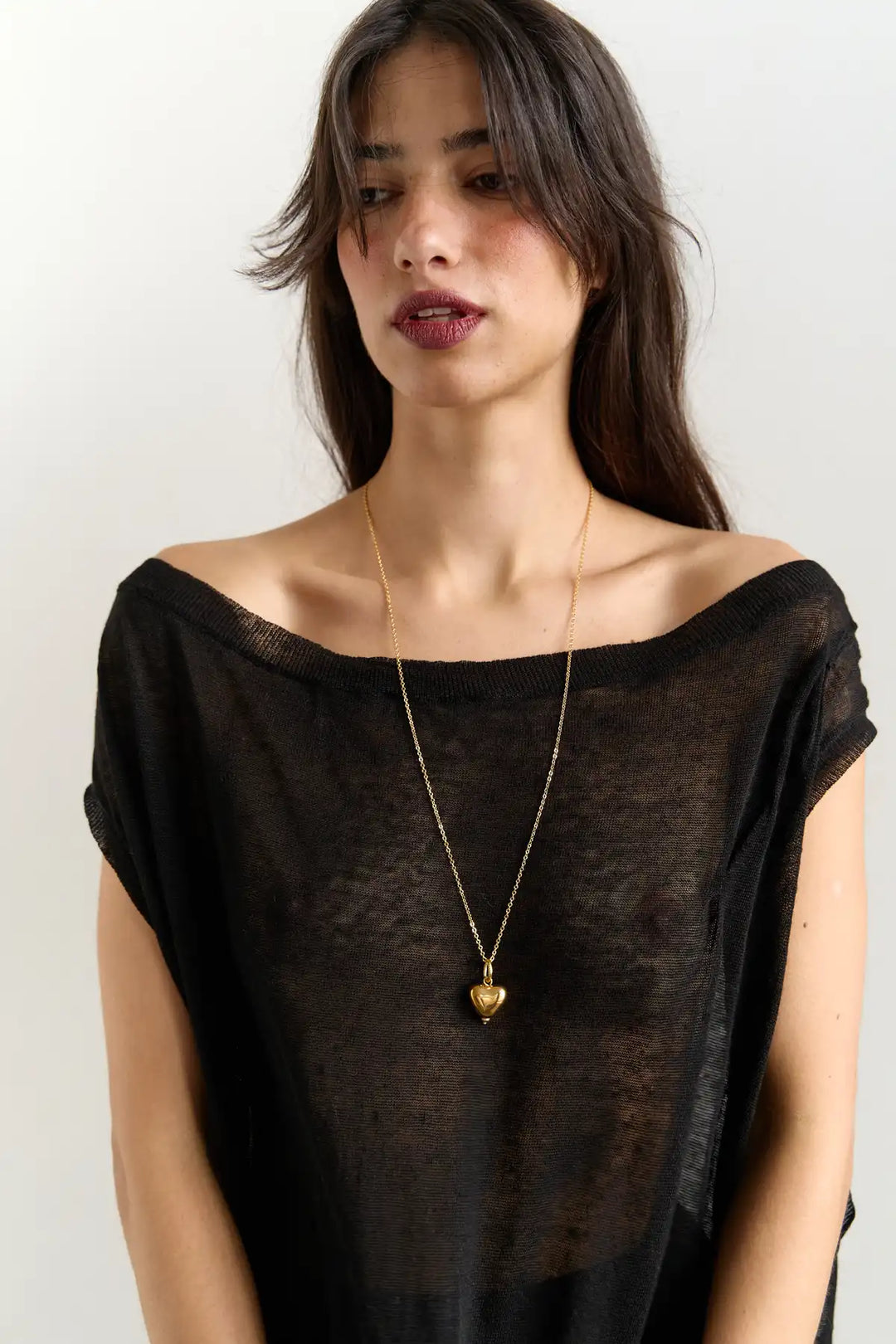 Skarb Small Gold-Coated Heart Pendant