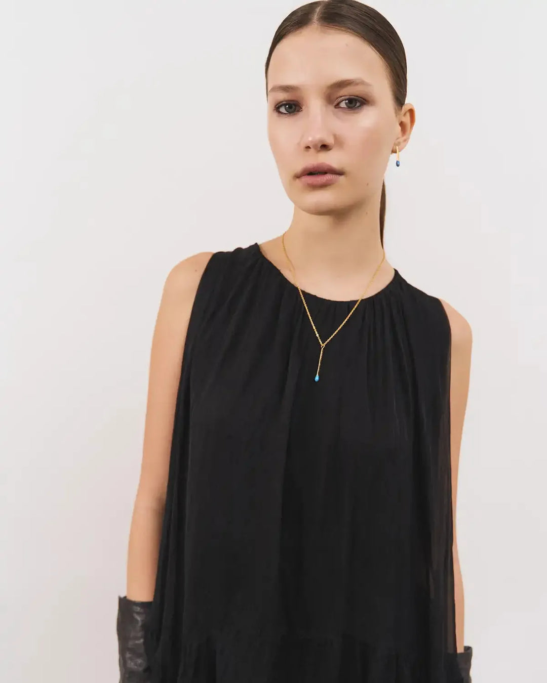 Підвіс 6.674 у формі срібного сірника в позолоті з блакитною емаллю