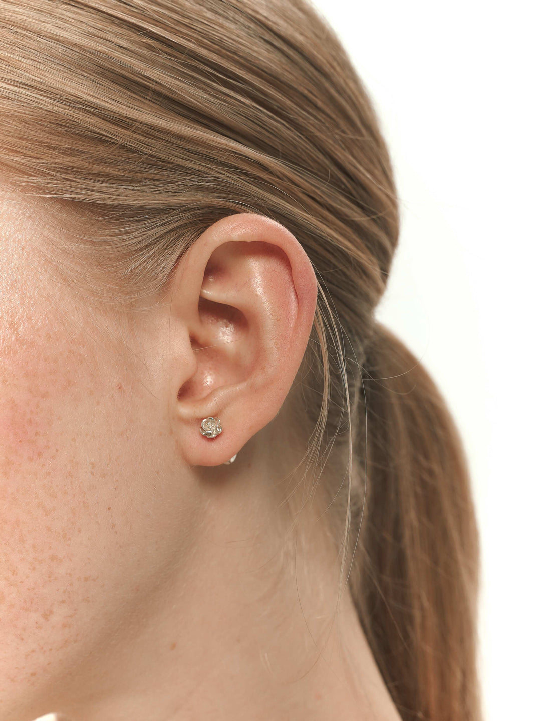 Сережки-пусети BABY ROSE у сріблі