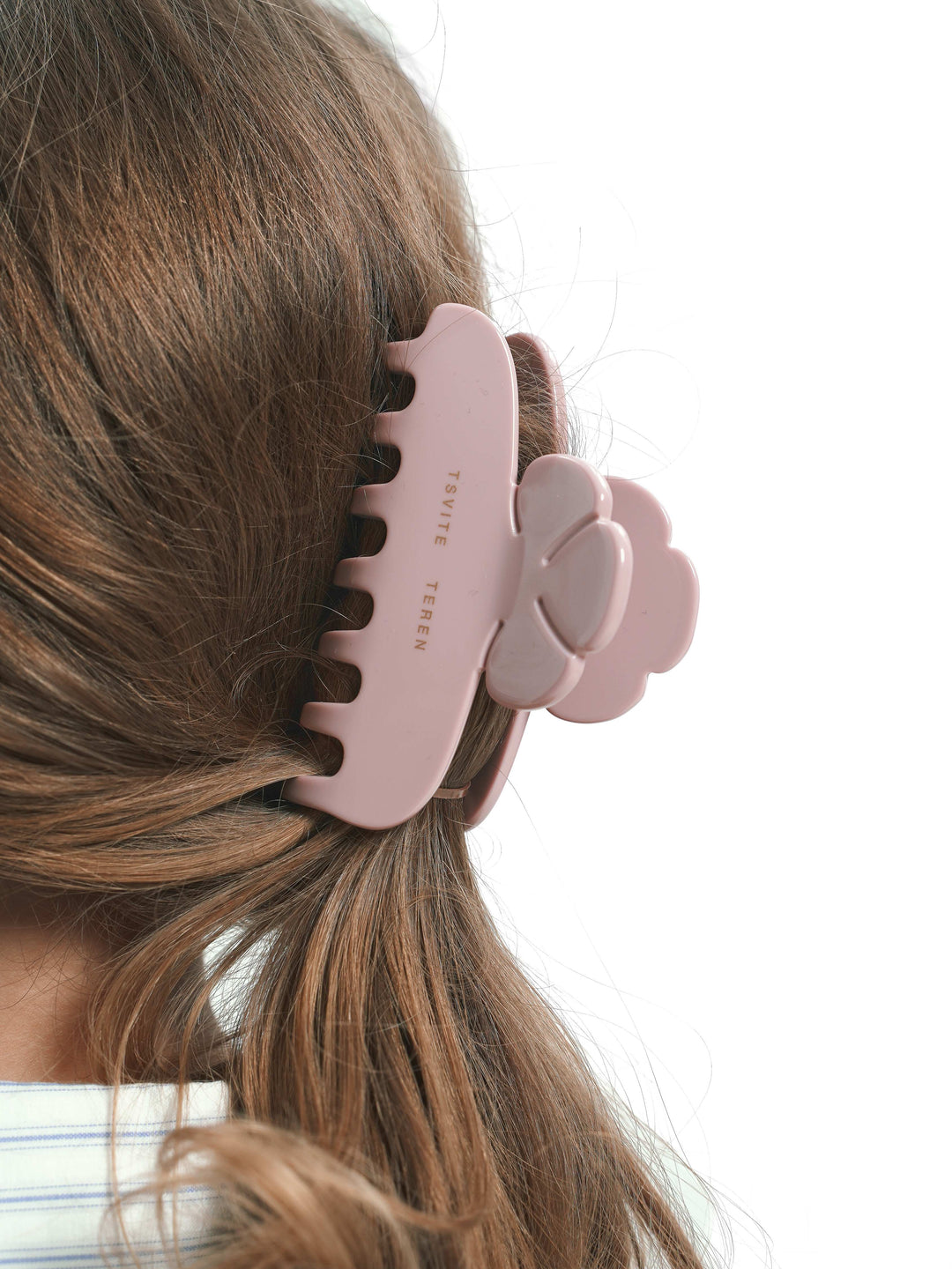 BELLA hair clip-crab in pale rose color