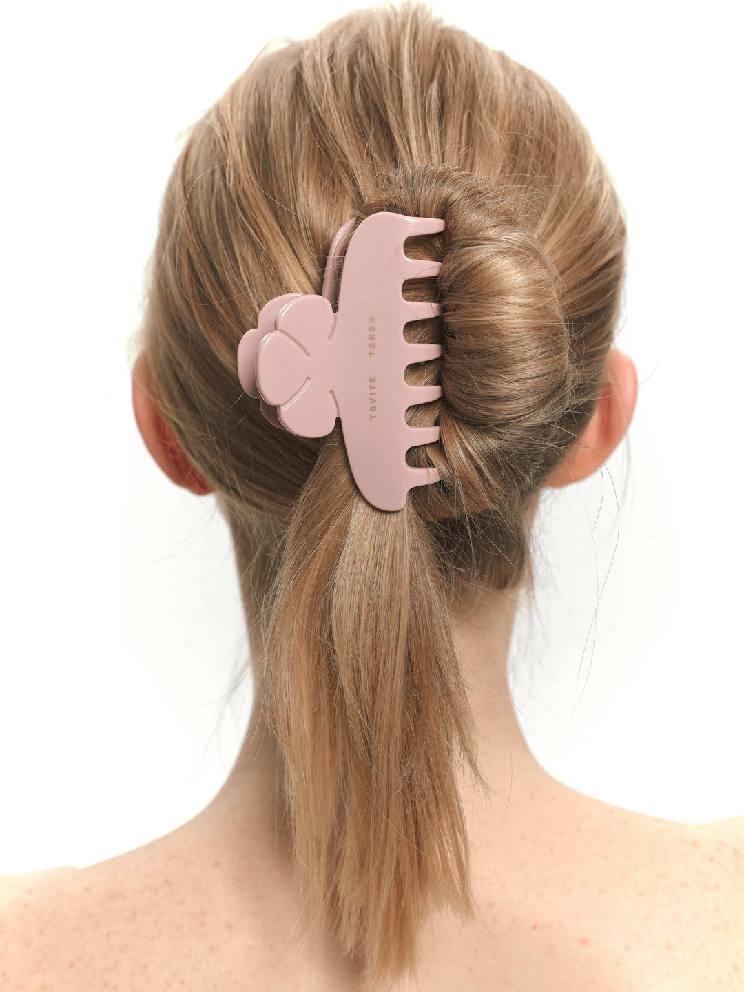 BELLA hair clip-crab in pale rose color