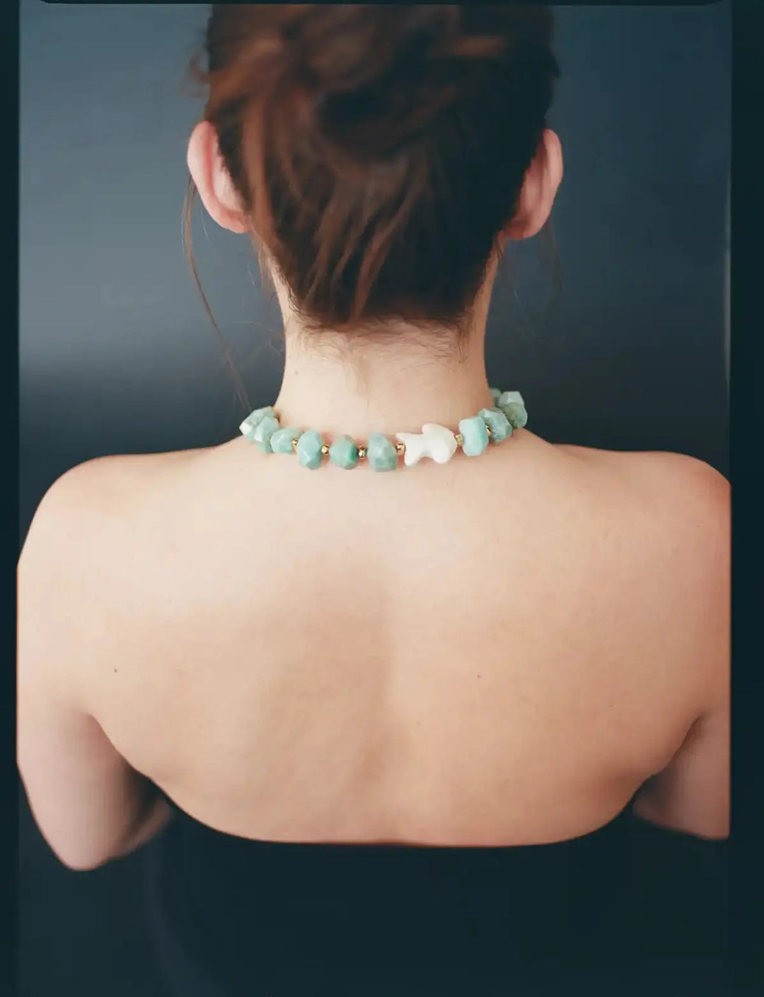 Кольє KHVYLI з амазонітом та двома рибами